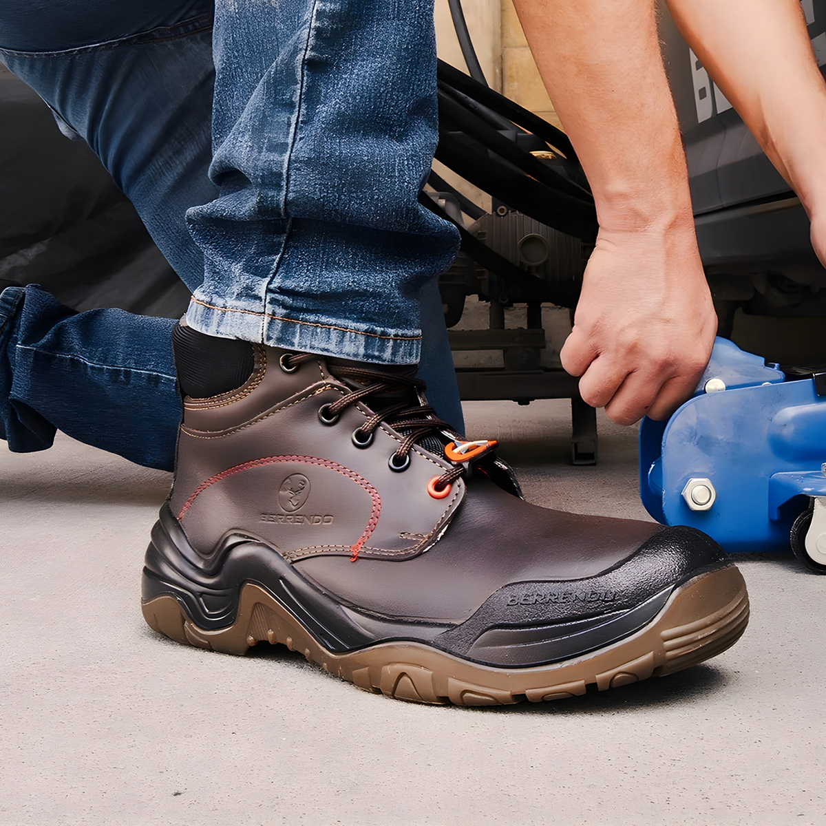 Bota Industrial de Piel Berrendo Biotech 3017